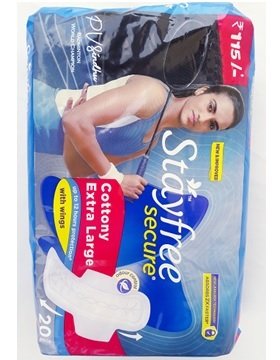 Buy Stayfree Secure Cottony Sanitary Napkin with Wings (XL) 20